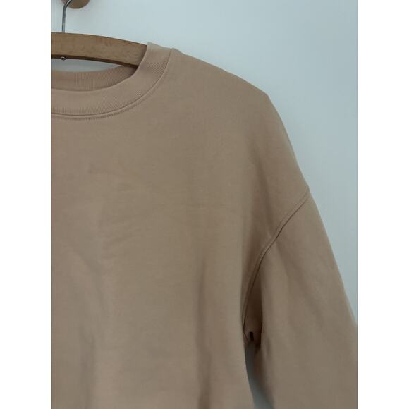 GIRLFRIEND COLLECTIVE 50/50 Cropped Sweatshirt Womens SZ S Tan Organic - Picture 6 of 6